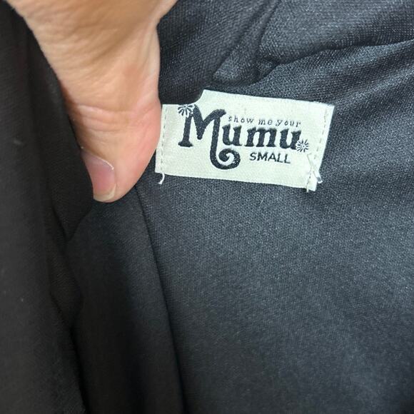 Show Me Your Mumu women small Black Joni mini Flow Dress boho long sleeve lined - Picture 6 of 7